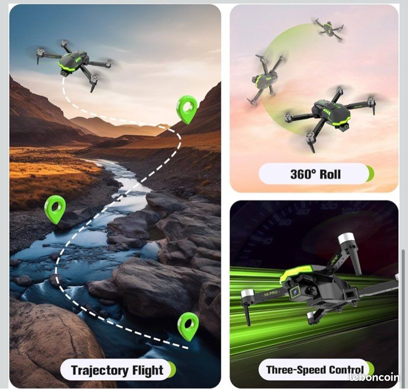 Drone Avec Caméra 1080P Débutant Rc Quadcopter,Drone Pour Enfants,Fpv Live Video,Altitude Hold,One Key Take Off/Landing,3D Flip.Cad - Jeux - Jouets