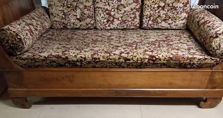 Banquette 2 Places Style Ancien – Beige – 130x90 Cm – Pour Entrée Ou Fenêtre
