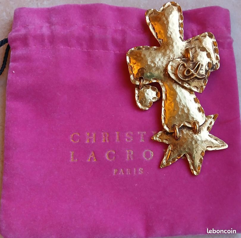 Belle Grande Broche Croix Vintage — Bijou D'occasion