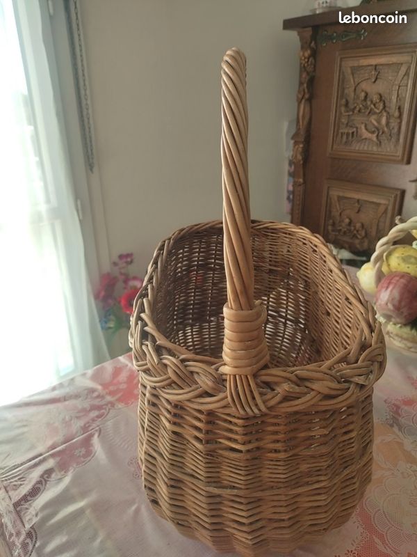 Kadax Grand Panier Osier Ovale Artisanale Main Brun (image 5)