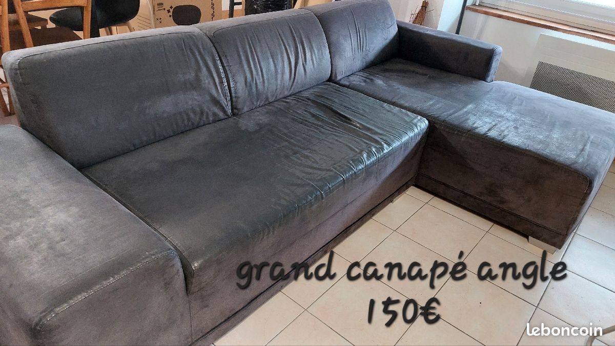 Canapé d'angle noir (image 1)