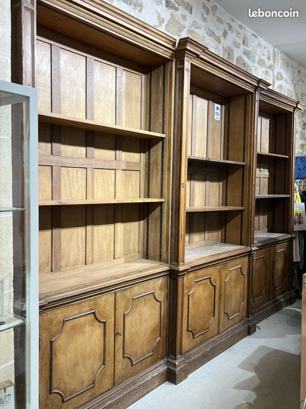 Grande Bibliothèque En Bois Massif Sur Mesure - 15 étagères - 223x245x40cm