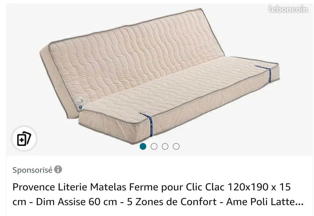 Matelas clic clac ferme et confortable (image 1)