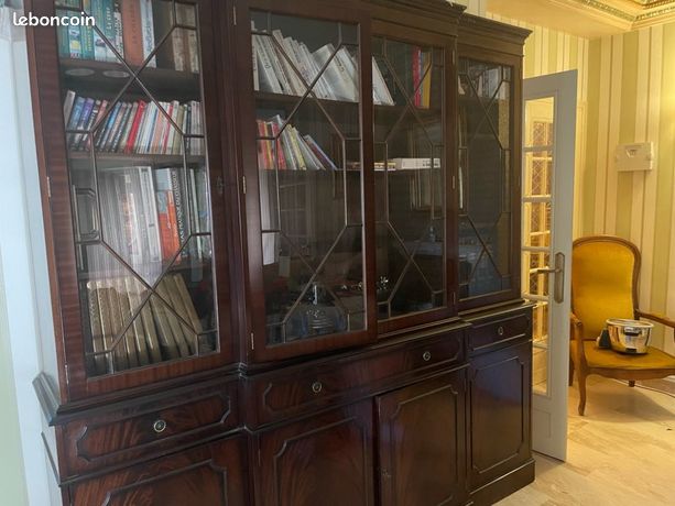 Superbe Armoire Ancienne Style Anglais - Bois, 210 Cm, étagères Incluses