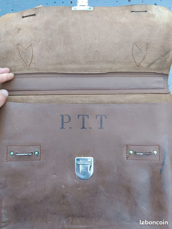 Sacoche cuir PTT, la poste, vintage Collection
