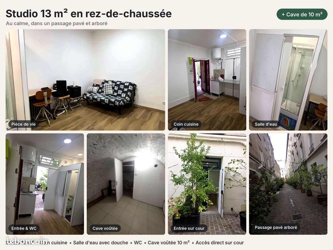 Appartement 1 pièce 13 m² · à Paris · 13 m² · 140 000 €