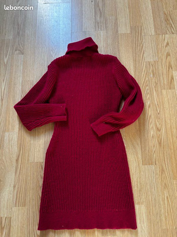 Robe pull col rouler rouge SHEIN Vêtements