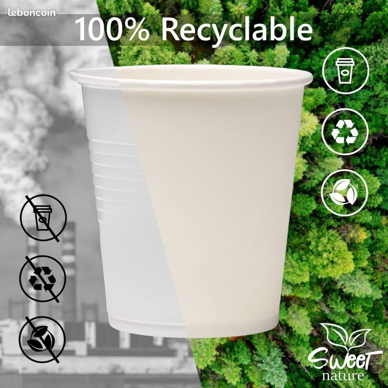 Boite de 252 gobelets jetables - recyclables - neufs (image 2)