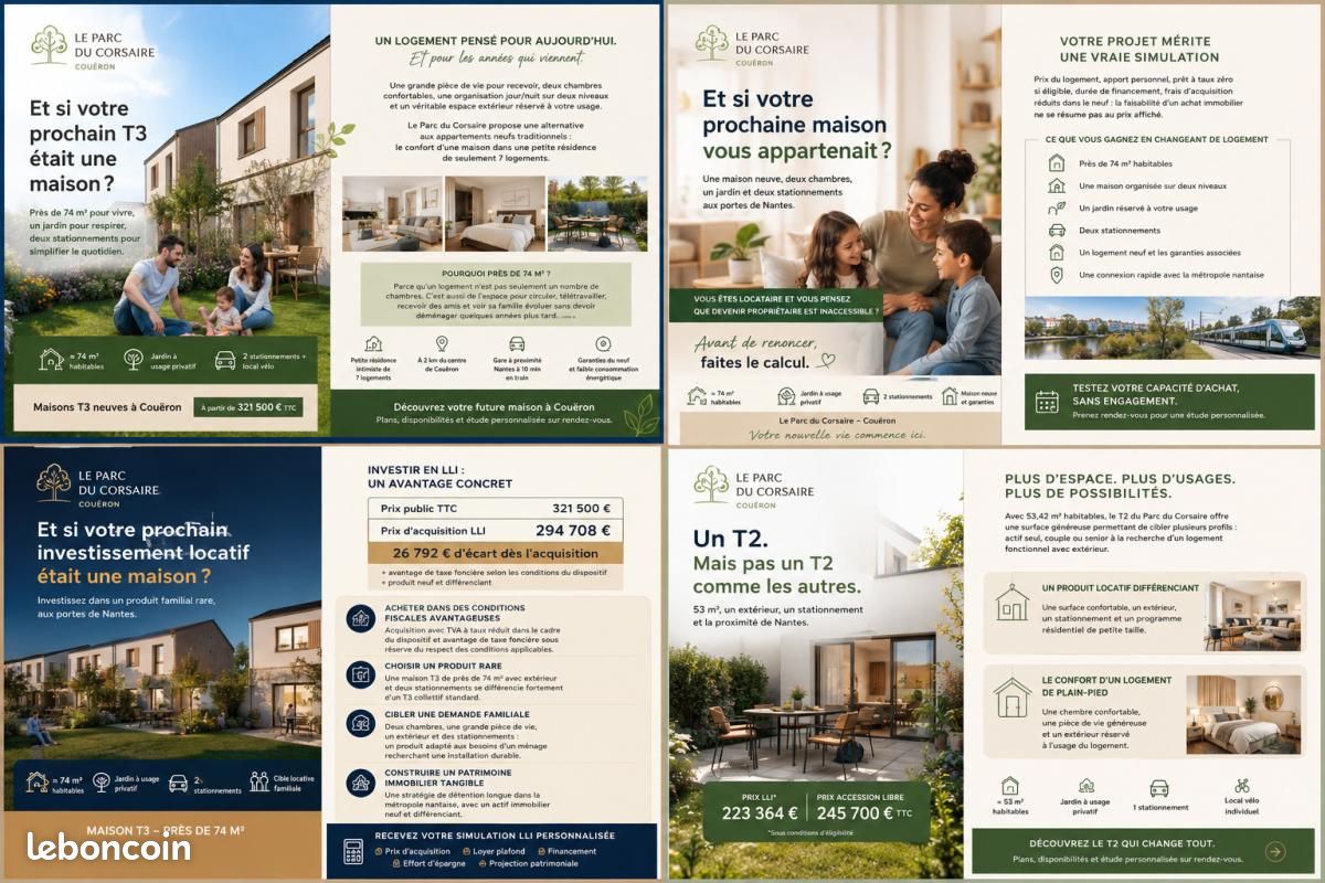 Maison 3 pièces 74 m² · à Couëron · 74 m² · 294 500 €
