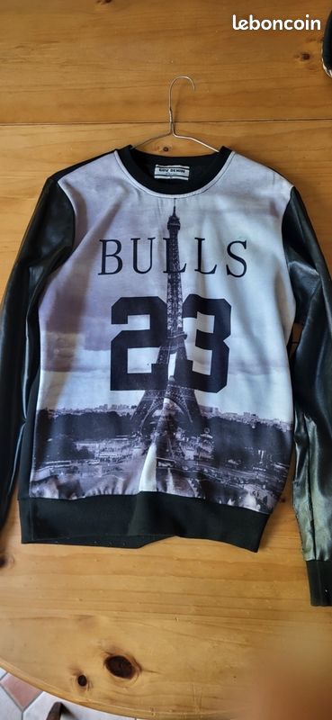 Pull manches simili cuir BULL 23 (image 1)