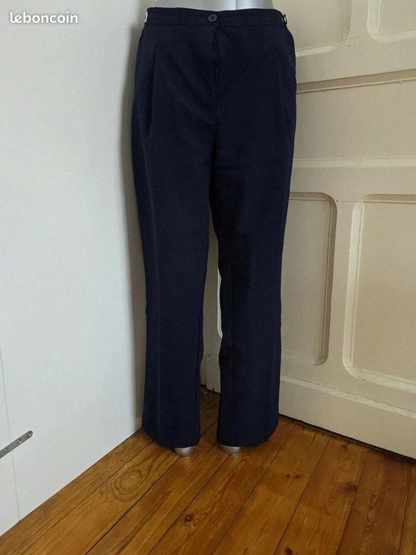 Pantalon de tailleur femme damart bleu marine taille 44 (image 1)