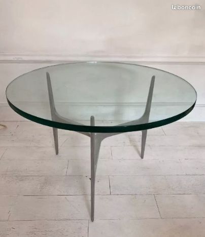 Knut HESTERBERG Table basse verre et aluminium (image 3)