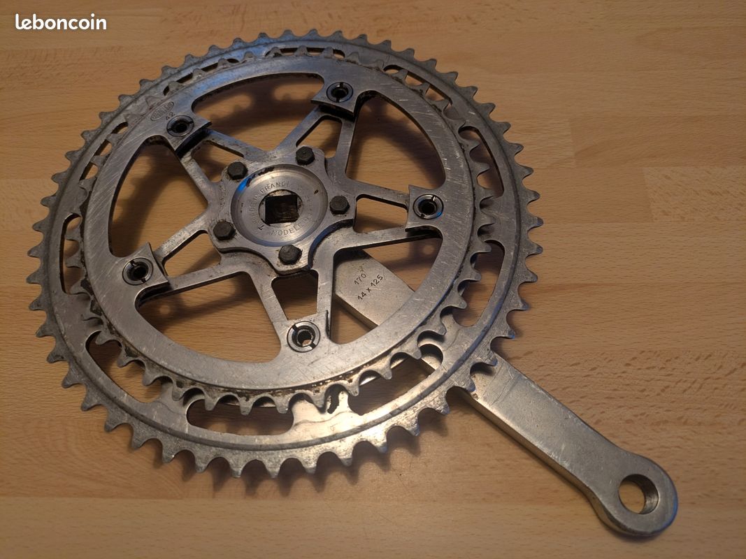 Pédalier Stronglight 49D 52/42 – Vélo Vintage Route Années 70 – France