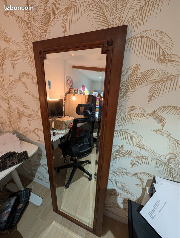 Miroir ancien en bois massif, noyer (image 2)