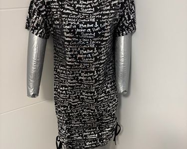 Robe Tunique Noire KIMILILY Taille L - Ourlet Incurvé - Manches 3/4 - Polyester - Neuve Sans étiquette