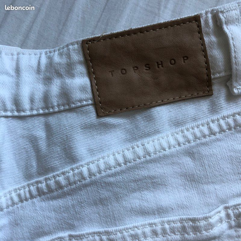 Short en Jean mom blanc Topshop (image 3)