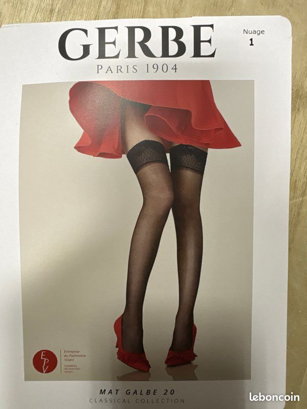 Bas blanc à jarretière Passion 20 de Gerbe - L'Atelier des Rouges