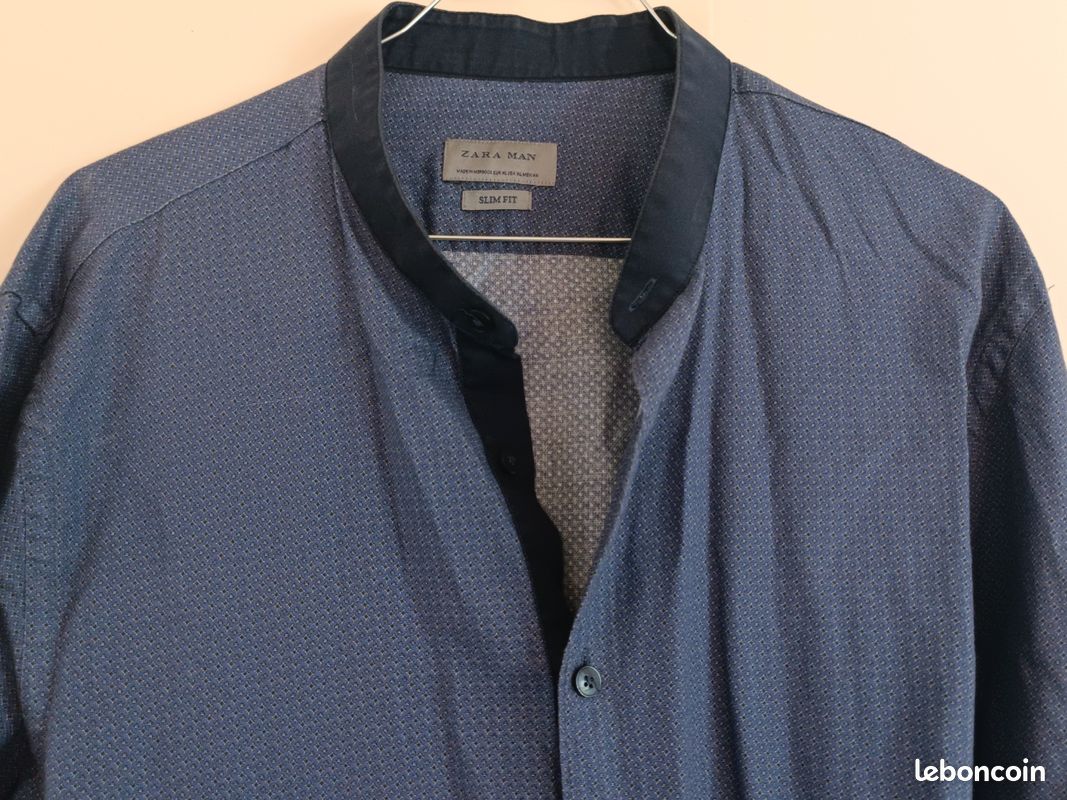 Chemise slim fit Zara man col mao (image 2)