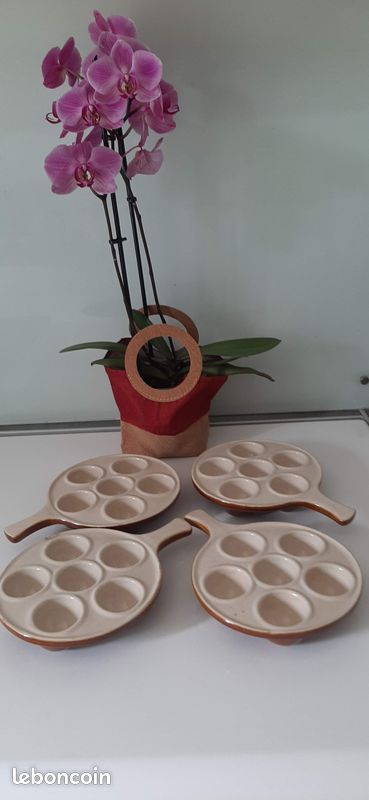 Lot De 6 Caquelons à Escargots En Grès Marron – 6 Trous ø 16 Cm