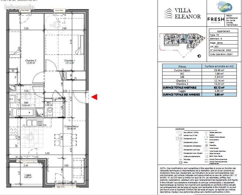 Appartement a louer aubervilliers - 3 pièce(s) - 62 m2 - Surfyn