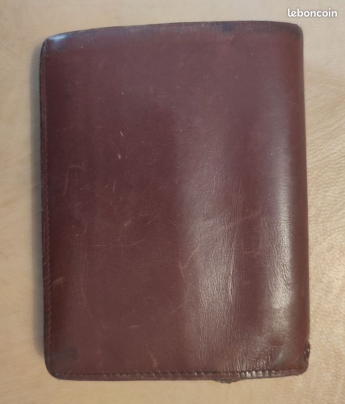 Portefeuille/porte-monnaie Vintage Clipsé En Cuir - Style Années 60, Noir - Occasion