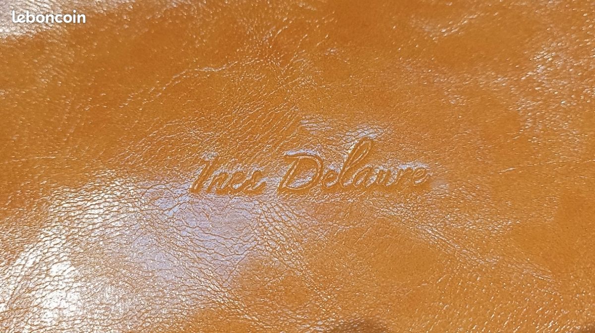 Sac minimaliste simili cuir orange et fleurs