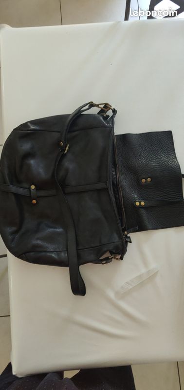 Sac cuir noir (image 1)