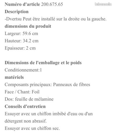 Porte IKEA ABSTRAKT 40x125 Cm – Blanc Brillant – Pour Meuble FAKTUM