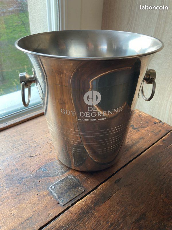 Seau à Glace Vintage Guy Degrenne, Inox 18-10, Années 70, Bon