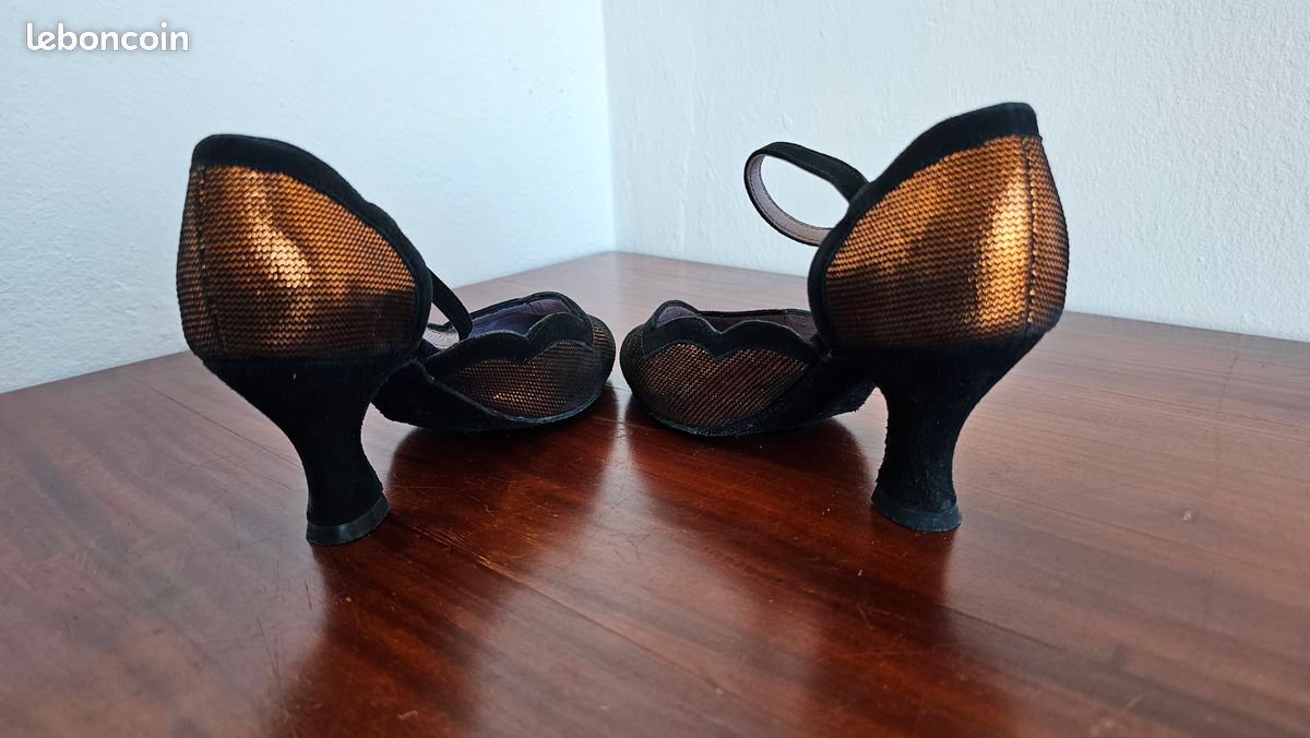 Chaussures de danse Merlet bronze et noir – Pointure : 35 (image 3)