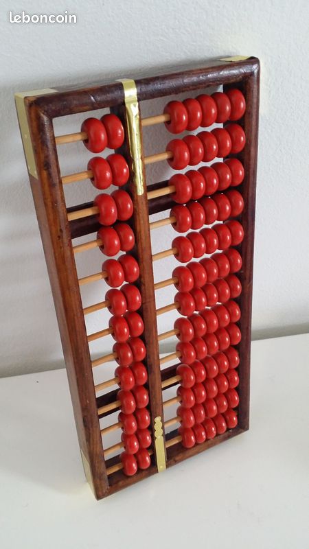 DuskHaven Boulier Chinois Ancien en Bois, Outil de Calcul, Boulier à Perles en Bois Antique avec de Glissement Lisses pour L'apprentissage des Enfants