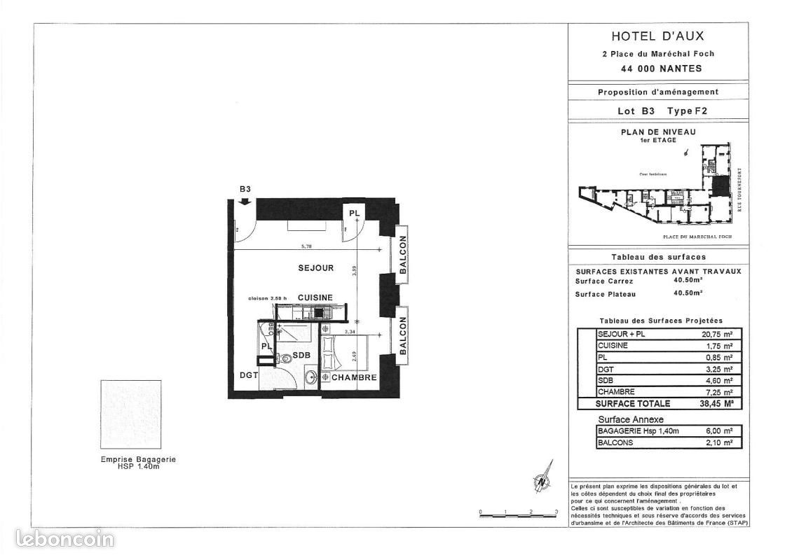 Appartement 1 pièce 38 m² · à Nantes · 38 m² · 723 €/mois