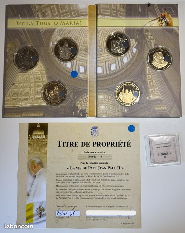 Pièces Commémoratives La Vie de Jean Paul II - CERTIFICATS (image 6)