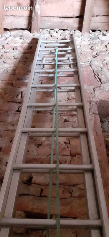 Echelle métallique 2 pans à corde longueur d'un pan 4m45 hauteur de travail plus de 8m (image 3)
