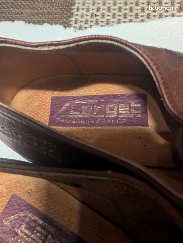 Chaussures Richelieu Vintage Clerget Cuir Marron (image 4)