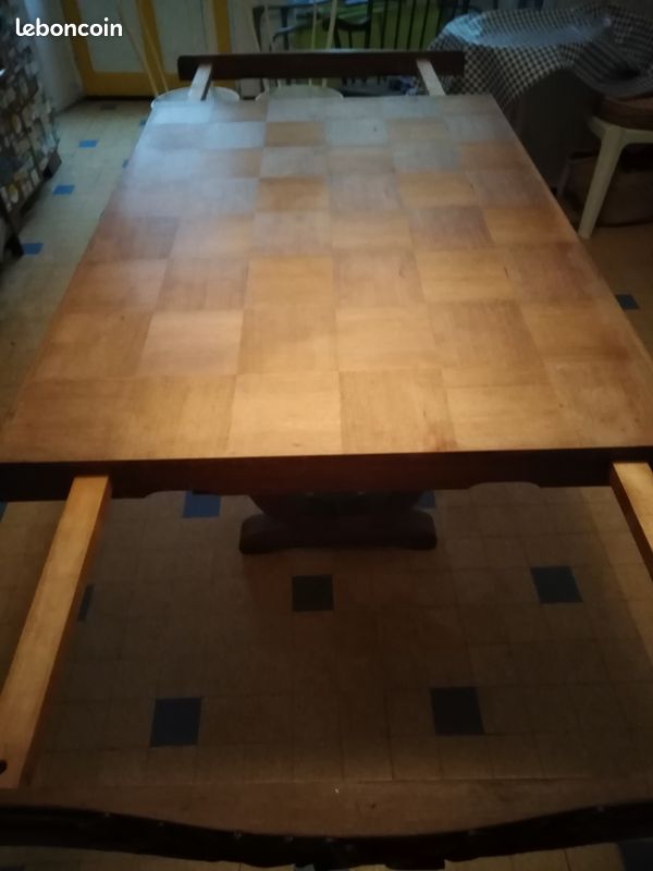 Table bois ancienne à rallonges (image 4)