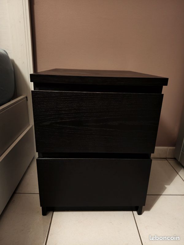 Lot de 2 Commodes à 2 tiroirs malm Ikea / table de chevet Ikea (image 4)