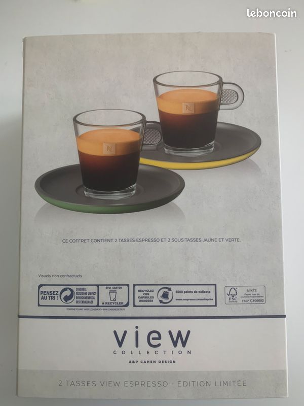 Lot De 2 Verres à Expresso Nespresso Collection Limitée - Cristal Transparent, Révélant La Couleur Du Café, Neufs