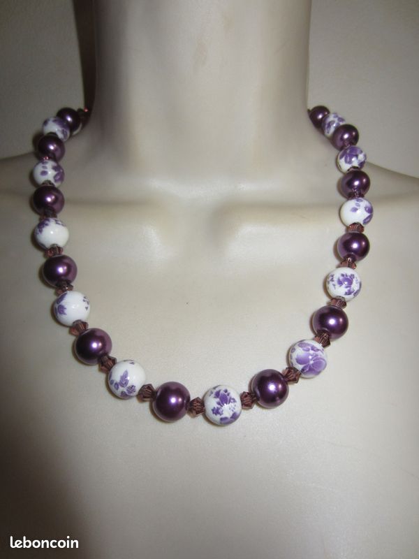 Collier violet en céramique (image 3)