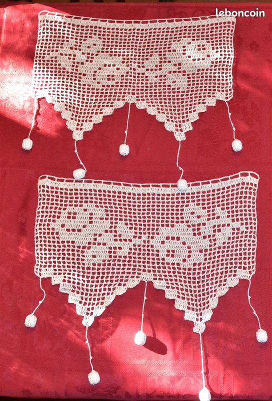 Brise -bise au crochet blanc " fleurs" (image 2)