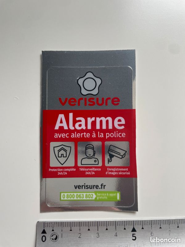 Lot De 3 Autocollants Alarme Verisure 2026 - Dimensions 15x9.5 Cm - Neufs Authentiques