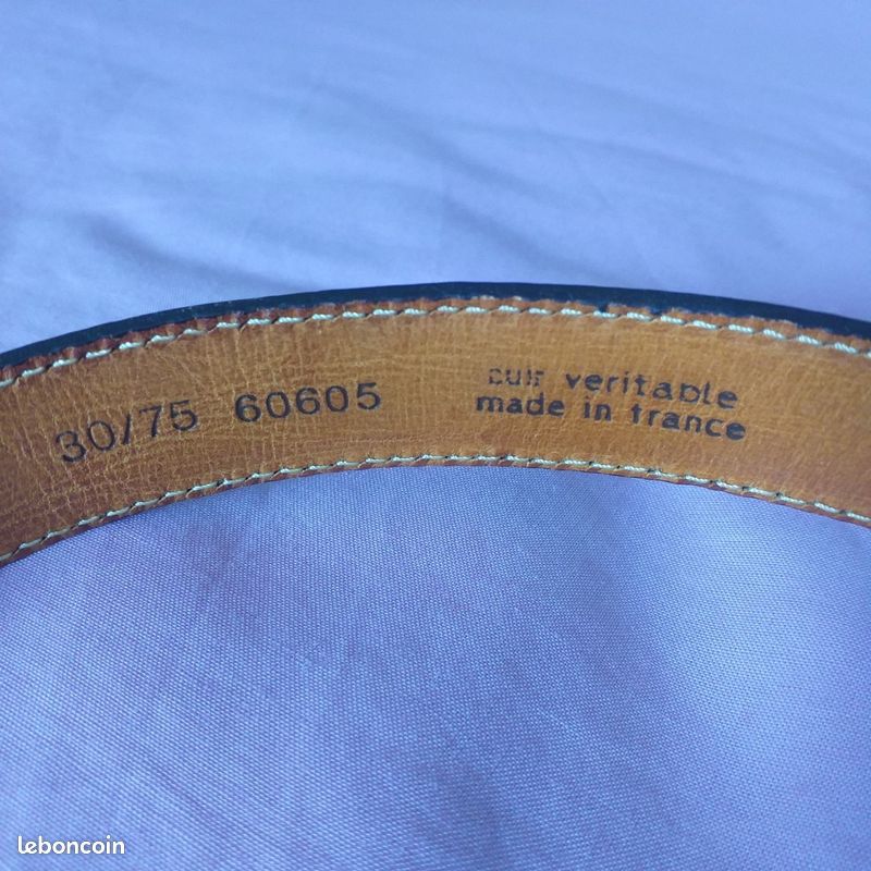 Ceinture Vintage En Cuir Vert SEBAGO - Taille 95, 3 Cm De Large, Style BCBG Unisexe