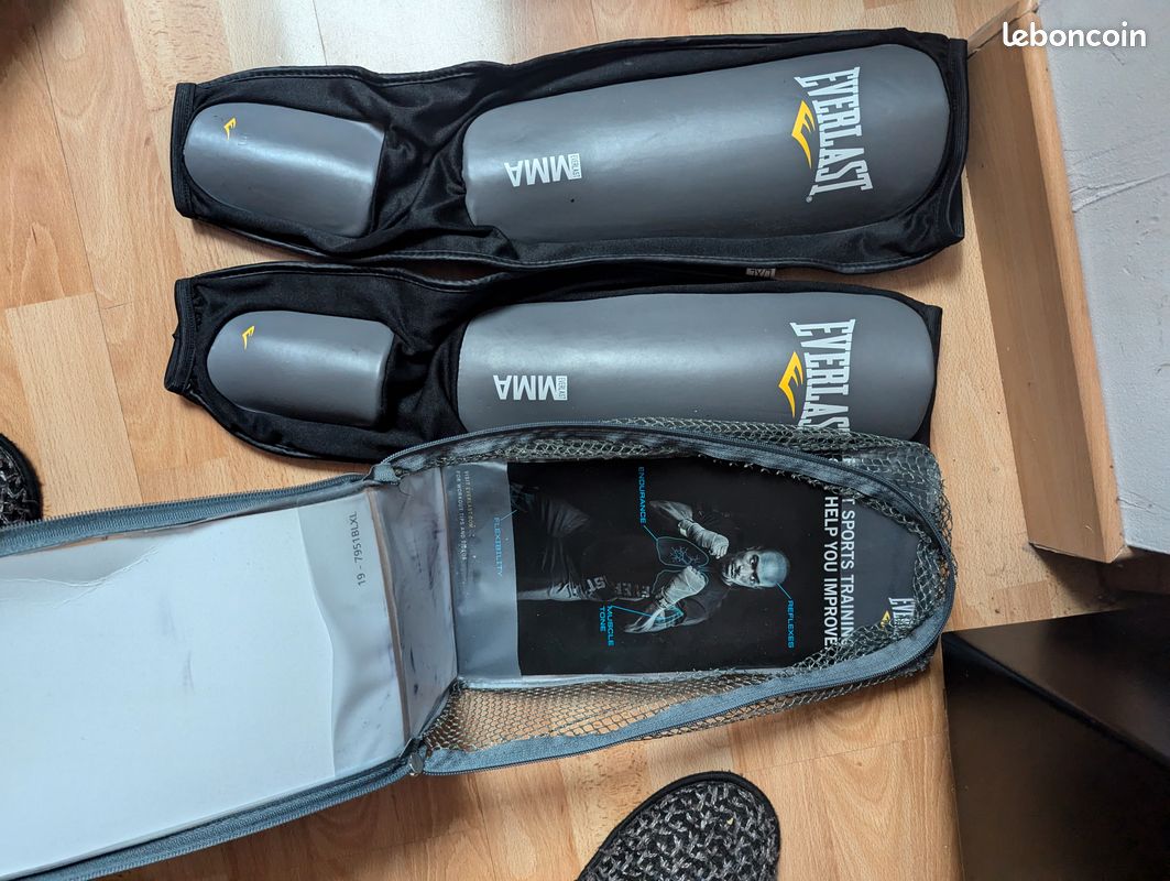 Everlast Protège-Tibias MMA - Léger, Antidérapant Pour Combat Et Entraînement