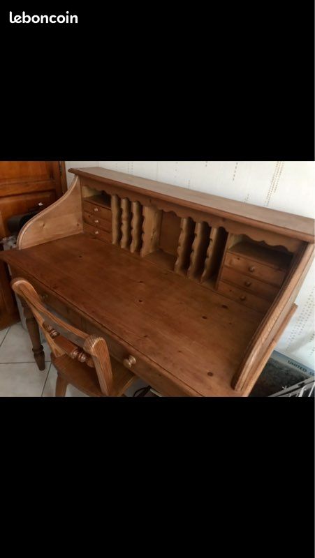 Secrétaire/Bureau + chaise marque Intériors en bois (image 3)