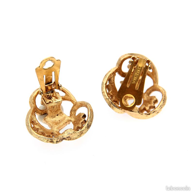 Boucles D'oreilles Clips Orena Années 80 - Métal Doré - Style Rétro En Alliage