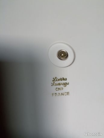Ensemble plateau à fromage et 5 assiettes vintage lierre sauvage en porcelaine