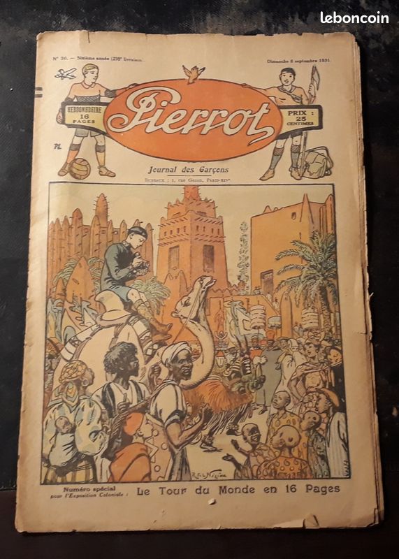 Journal Pierrot 1931 – couverture René de la Nézière – numéro spécial Tour du Monde (image 1)