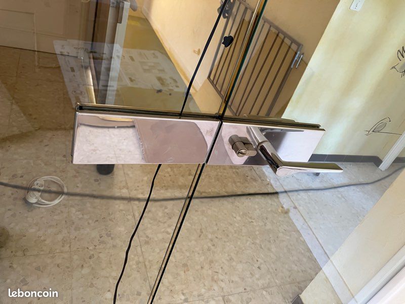 Porte double intérieure en verre sans cadre (image 2)