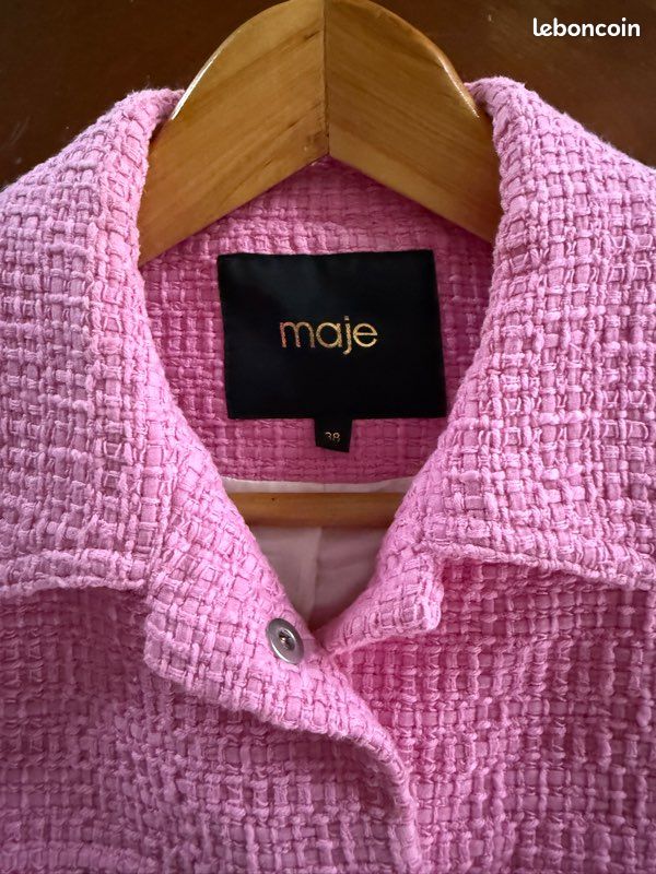 Blazer en tweed rose Maje taille 38/M - Vêtements display picture 3