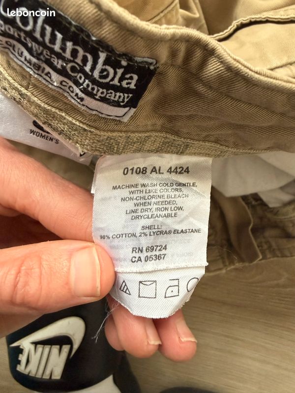 Short Utilitaire Columbia Femme - Beige - Taille 3X (réel 42x5.5) - Taille Haute élastique